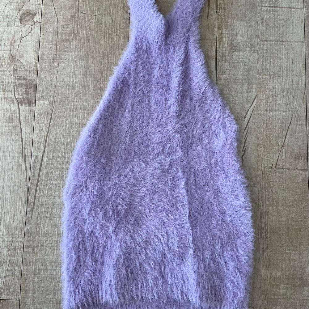 Wild Honey purple fuzzy halter top